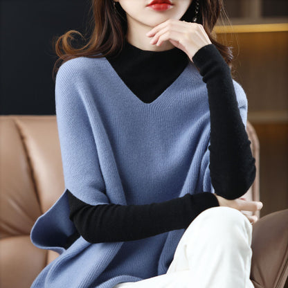 Women's V-neck Bat Sleeve Cashmere Vest