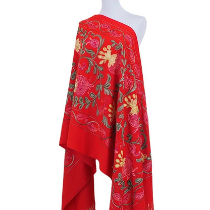 Gourd Pomegranate Blossom Embroidery Scarf Cashmere Shawl