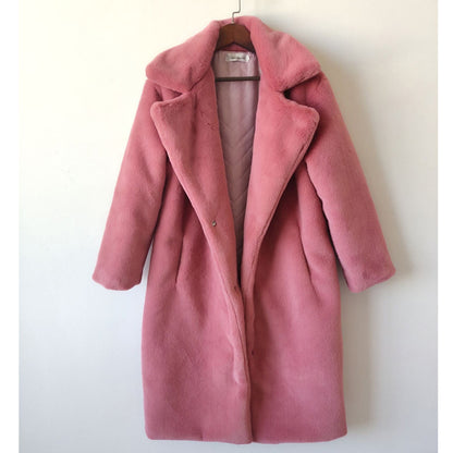 Women's Fur Long Plus Cotton Cashmere Coat