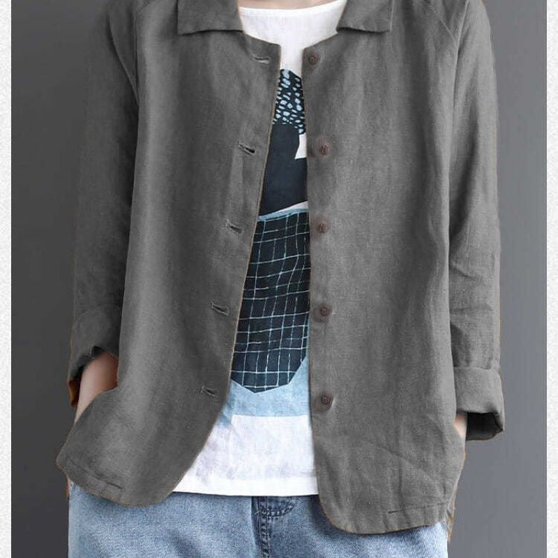 Manteau neuf en coton et lin pour femme