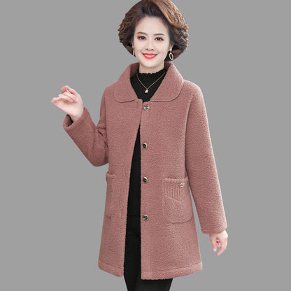 Women's Cashmere Thickened Lamb Wool Coat
