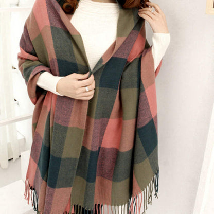 Women's Cashmere-like Plaid Scarf Fashionable Warm