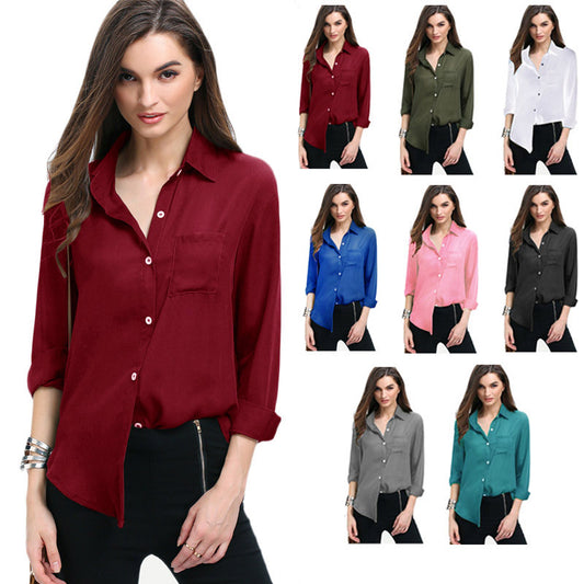 Chemise en mousseline à boutons à revers