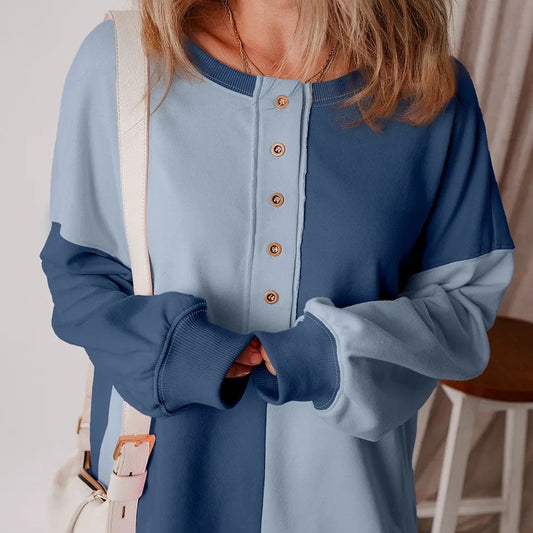 A beautiful blue Henley blouse.