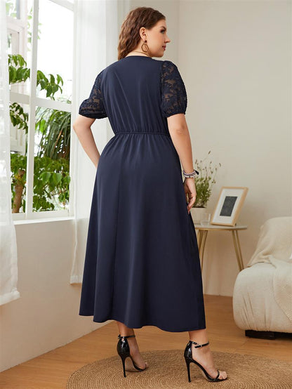 Robe noire grande taille pour femme, style tendance