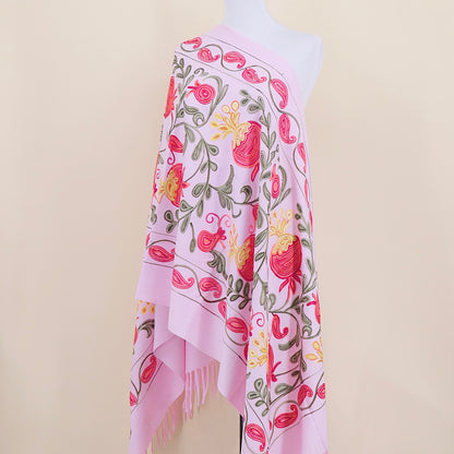 Gourd Pomegranate Blossom Embroidery Scarf Cashmere Shawl