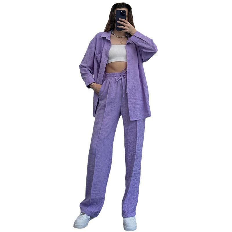 Chemise décontractée de couleur unie pour femme