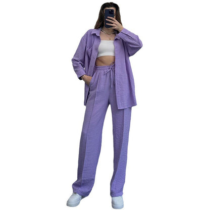 Chemise décontractée de couleur unie pour femme