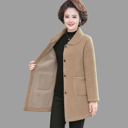 Women's Cashmere Thickened Lamb Wool Coat