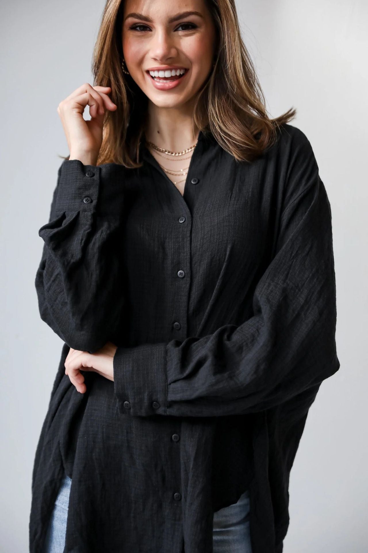 T-shirt décontracté à manches longues pour femme