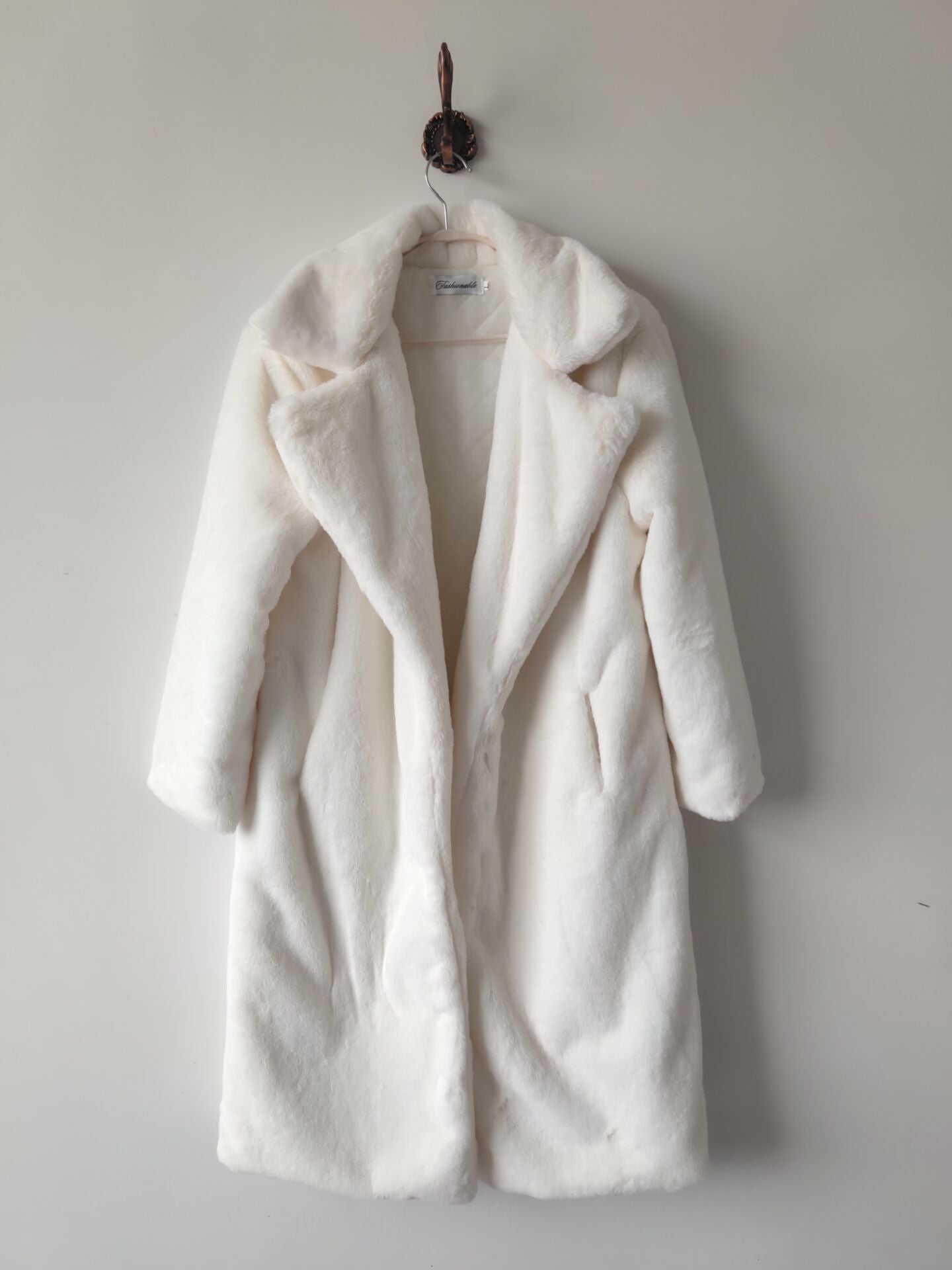 Women's Fur Long Plus Cotton Cashmere Coat