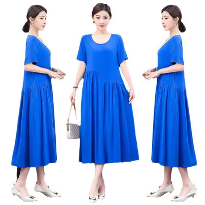 Nouvelle robe en popeline de couleur unie, mode d'été en plein air
