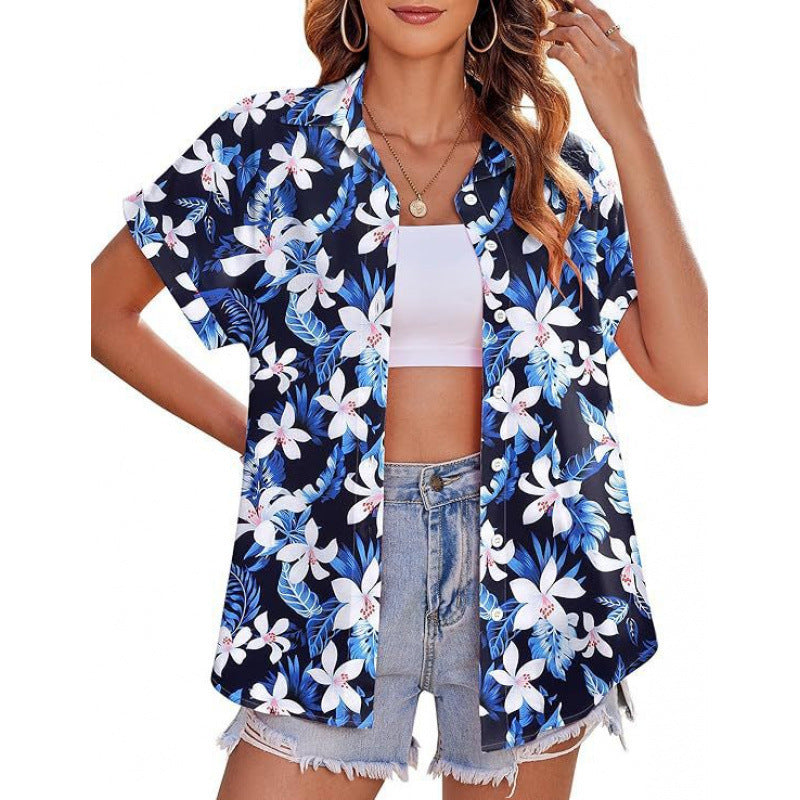 T-shirt femme imprimé floral 3D avec motif tendance