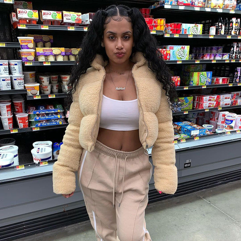 Long sleeved warm cashmere lamb cotton dress