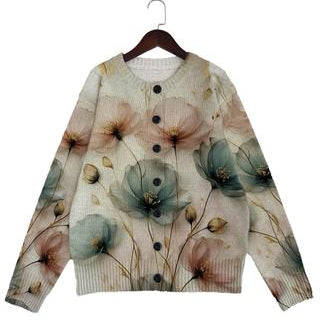 Cardigan fleurs aquarelle