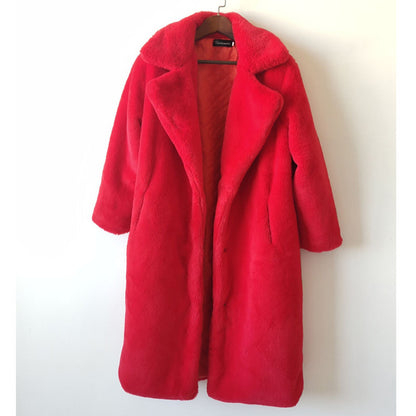 Women's Fur Long Plus Cotton Cashmere Coat