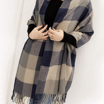 Women's Cashmere-like Plaid Scarf Fashionable Warm