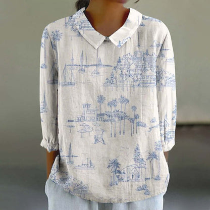 Chemise ample décontractée avec imprimé graffiti