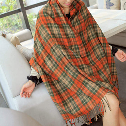 Women's Cashmere-like Plaid Scarf Fashionable Warm