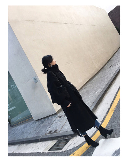 Double-faced woolen and cashmere coat