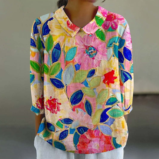 Chemise ample décontractée avec imprimé graffiti
