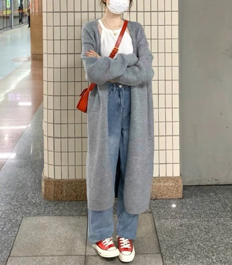 Cardigan mi-long en maille