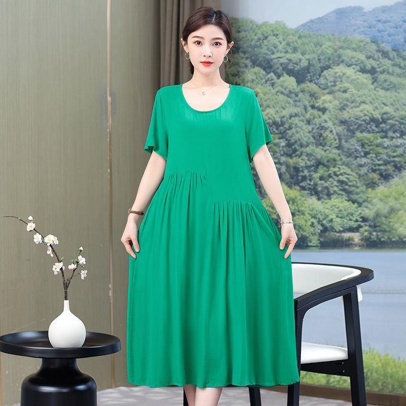Nouvelle robe en popeline de couleur unie, mode d'été en plein air