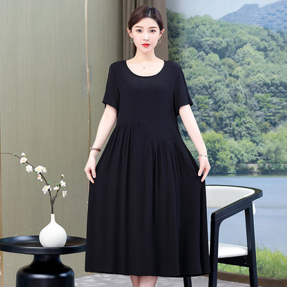 Nouvelle robe en popeline de couleur unie, mode d'été en plein air