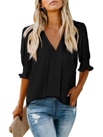 Chemise d'été ample et confortable à manches courtes