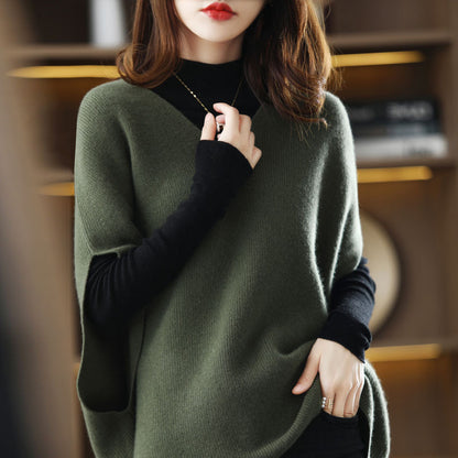 Women's V-neck Bat Sleeve Cashmere Vest
