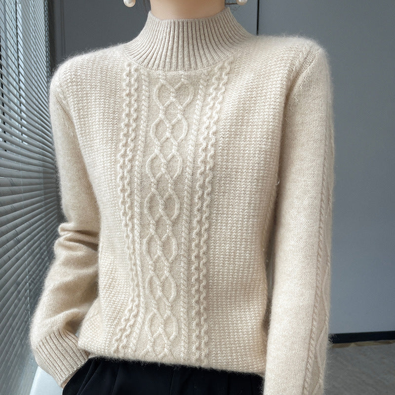 Thickened Half-high Collar Cashmere Sweater