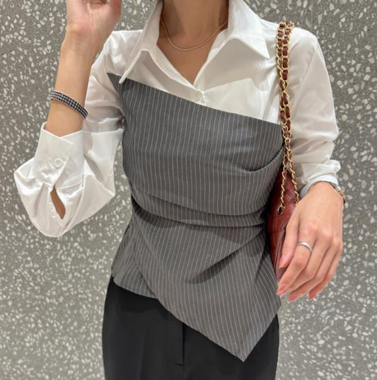 Chemise slim style coréen pour les trajets quotidiens