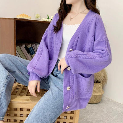 Cashmere jacket vintage knitted sweater cardigan