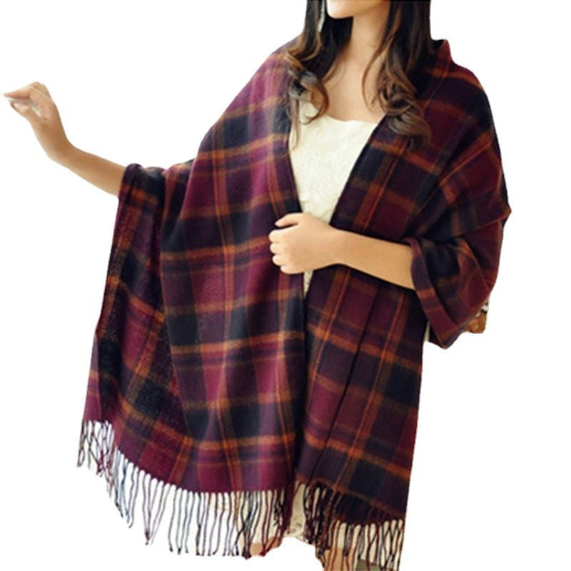 Women's Cashmere-like Plaid Scarf Fashionable Warm