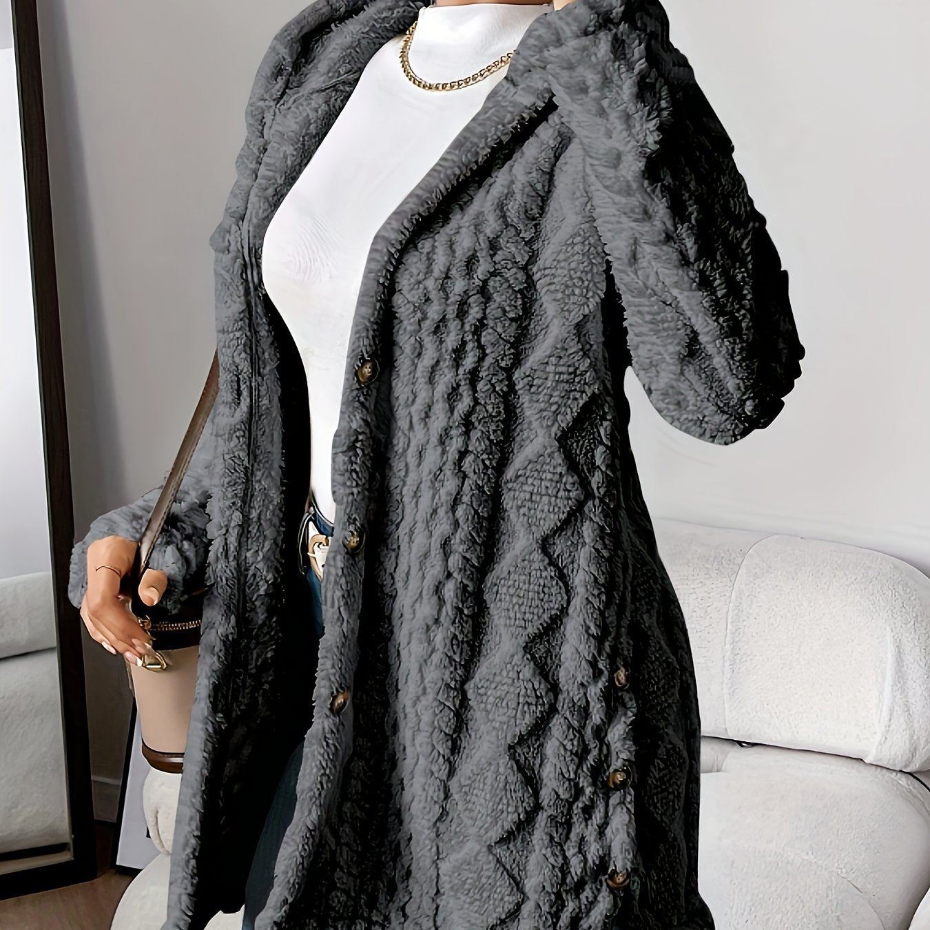 manteau cardigan à capuche