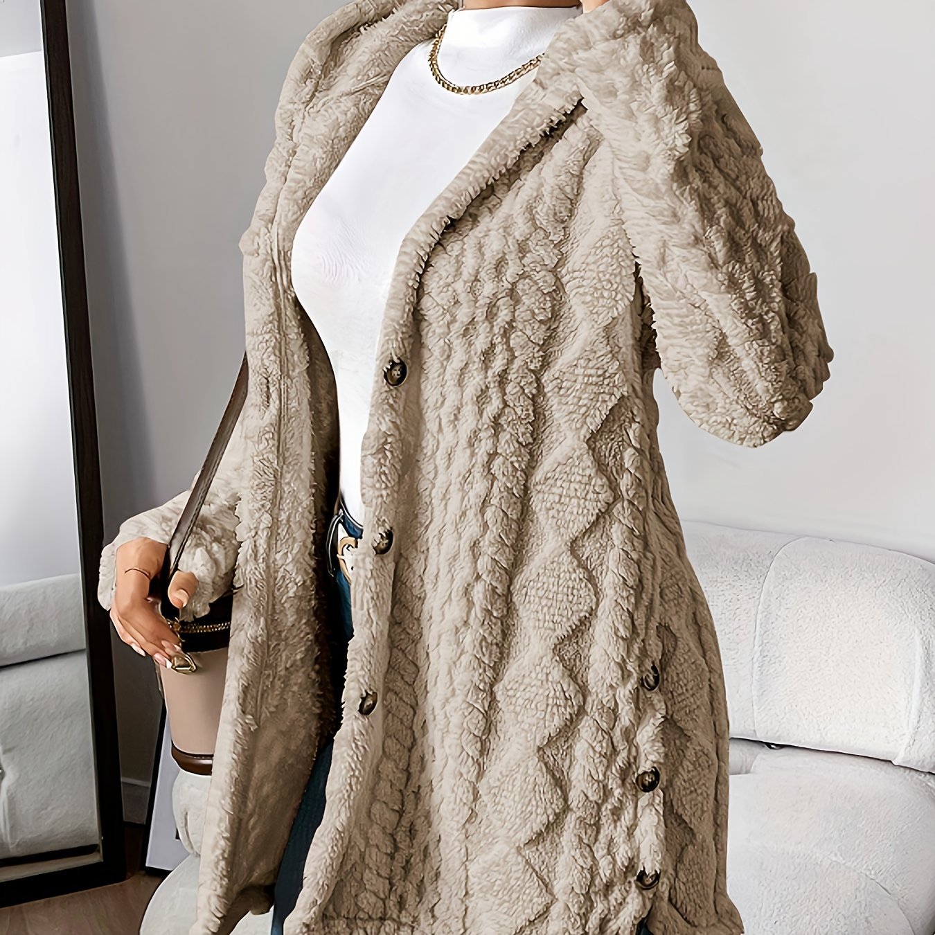 manteau cardigan à capuche