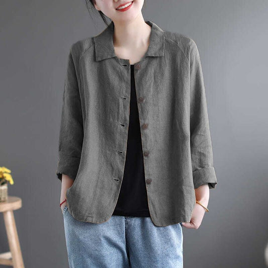 Manteau neuf en coton et lin pour femme
