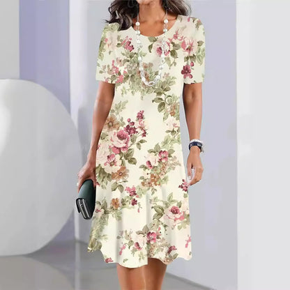 Robe fleurie vintage au design moderne pour femme