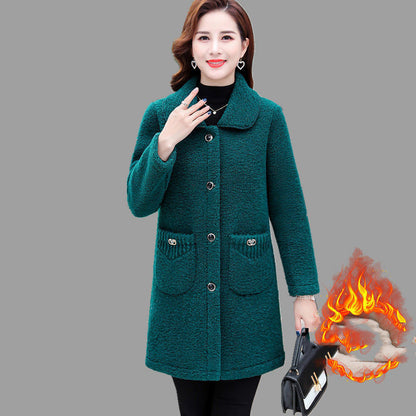 Women's Cashmere Thickened Lamb Wool Coat