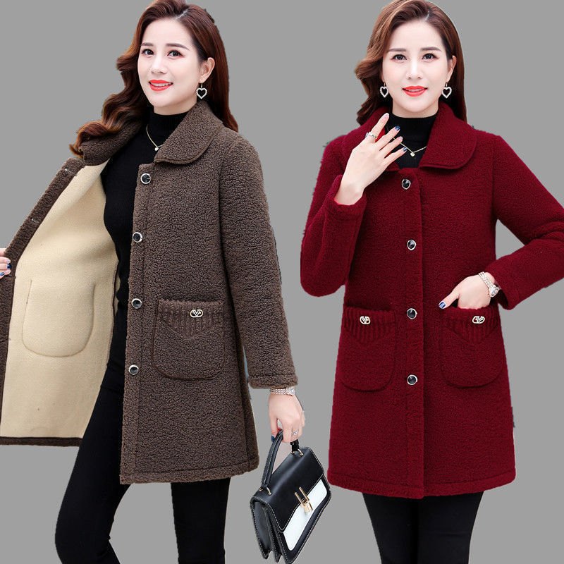 Women's Cashmere Thickened Lamb Wool Coat