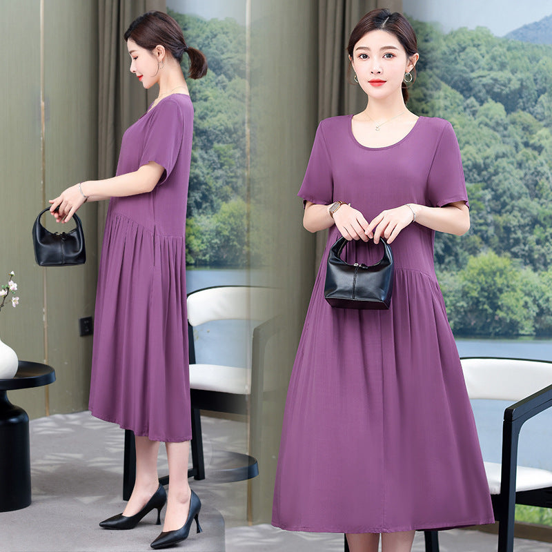 Nouvelle robe en popeline de couleur unie, mode d'été en plein air