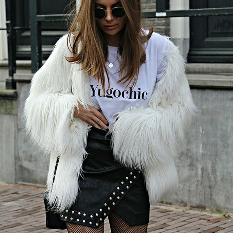 manteau de fourrure douce