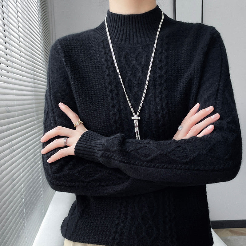 Thickened Half-high Collar Cashmere Sweater