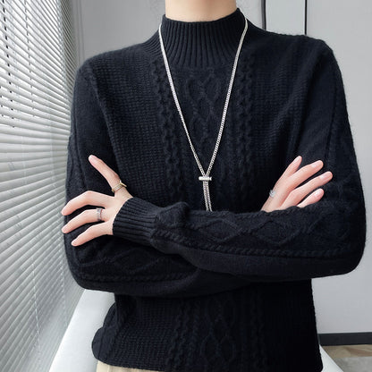 Thickened Half-high Collar Cashmere Sweater