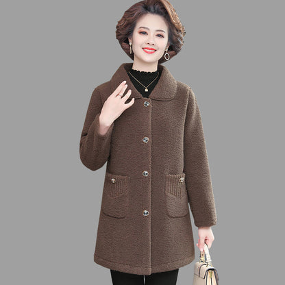 Women's Cashmere Thickened Lamb Wool Coat