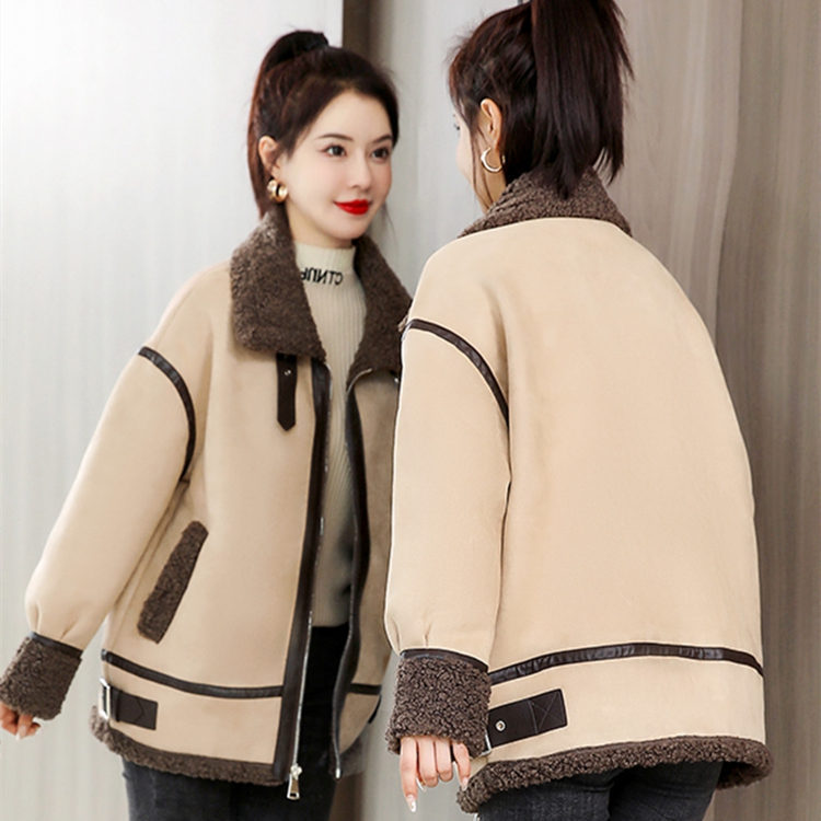 Suede Thickened Lamb Coat Women's Cashmere