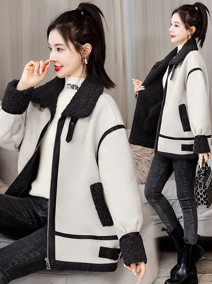Suede Thickened Lamb Coat Women's Cashmere