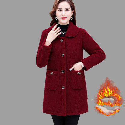 Women's Cashmere Thickened Lamb Wool Coat