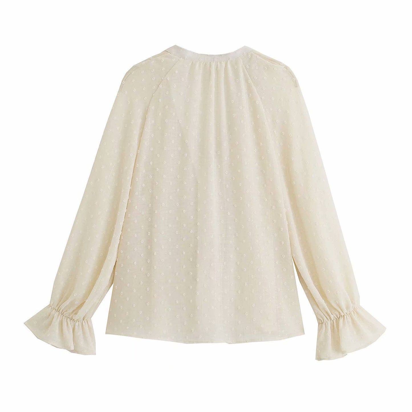 Chemise en tulle à col en V et volants