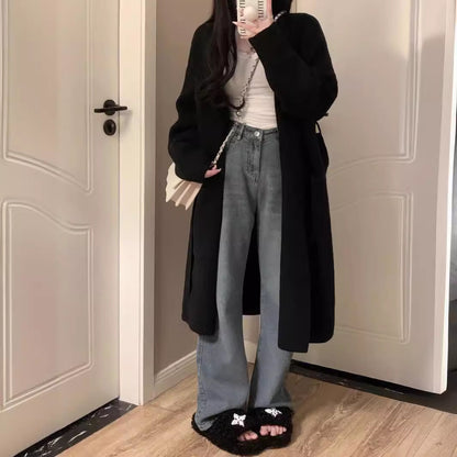 Cardigan mi-long en maille